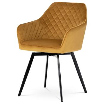 Jedálenská stolička Autronic 57x84 cm žltá látka DCH-425 YEL4