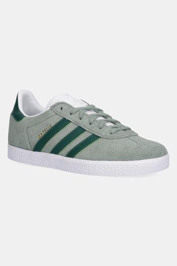 Detské semišové tenisky adidas Originals GAZELLE zelená farba, JP5540
