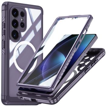 DUAL MAGSAFE Obojstranný ochranný kryt pre Samsung Galaxy S25 Ultra 5G fialový