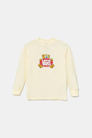Detská bavlnená košeľa s dlhým rukávom Vans Cuddle Bear žltá farba, VN000MG7E301