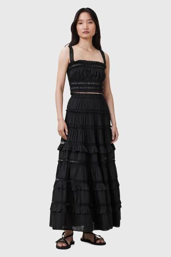 Sukňa AllSaints TALIA čierna farba, maxi, áčkový strih, W041RC