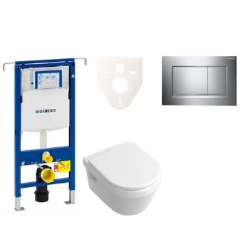 Cenovo zvýhodnený závesný WC set Geberit do ľahkých stien / predstenová montáž + WC Villeroy & Boch Omnia Architectura 111.355.00.5NB6