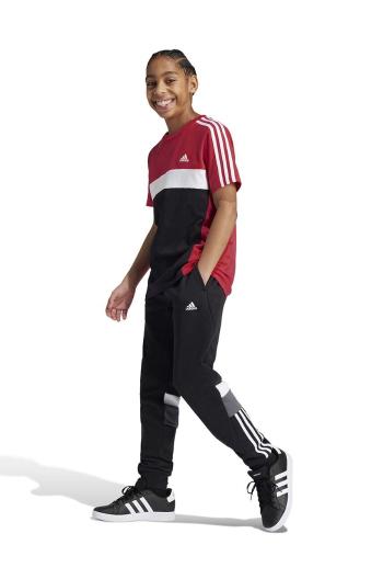Detské bavlnené tričko adidas oranžová farba, vzorovaný