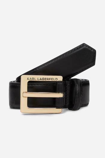 Kožený opasok Karl Lagerfeld dámsky, čierna farba, A1W33147