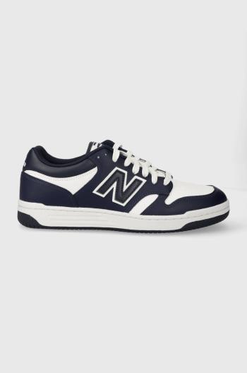 Kožené tenisky New Balance BB480LHJ tmavomodrá farba