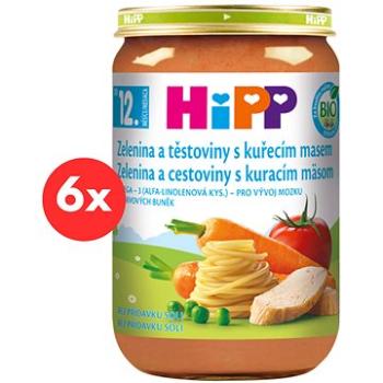 HiPP BIO Zelenina a cestoviny s kuracím mäsom – 6× 220 g (4062300447639)