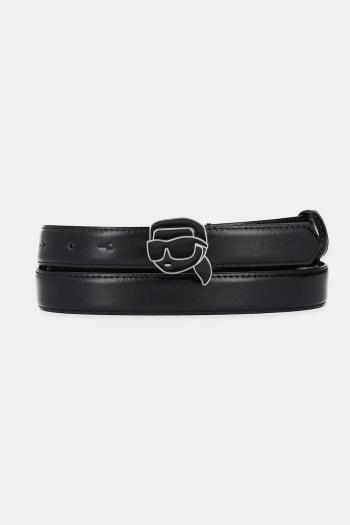 Kožený opasok Karl Lagerfeld dámsky, čierna farba, A2W33073