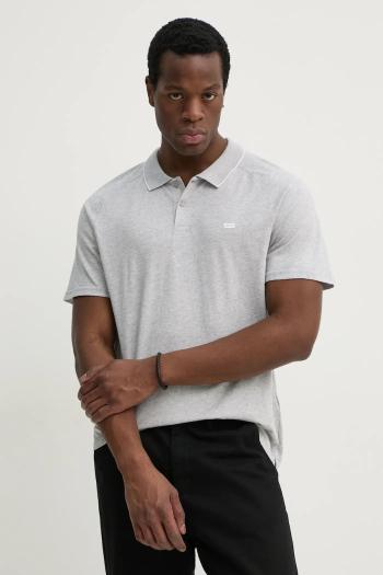 Polo tričko Levi's SHORELINE TECH POLO pánsky, šedá farba, melanžový, 001EK
