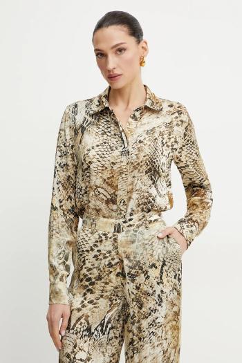 Košeľa Marciano Guess MELISSA dámska, béžová farba, regular, s klasickým golierom, 5GGH32 7298A