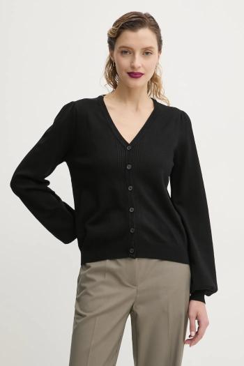 Kardigán Bruuns Bazaar dámsky, čierna farba, tenký, BBW4578