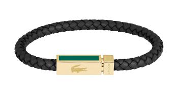 Lacoste Čierny kožený náramok pre mužov Rockel 2040451