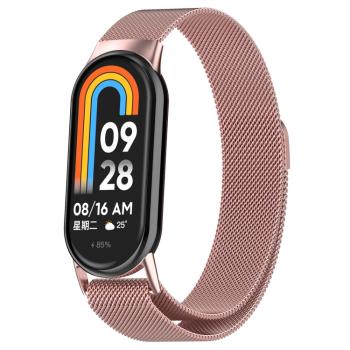 MILANESE Kovový remienok pre Xiaomi Smart Band 9 strieborný ružový