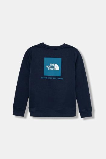 Detská mikina The North Face TEEN BOX NSE REGULAR CREW tmavomodrá farba, s potlačou, NF0A89H7DIA1