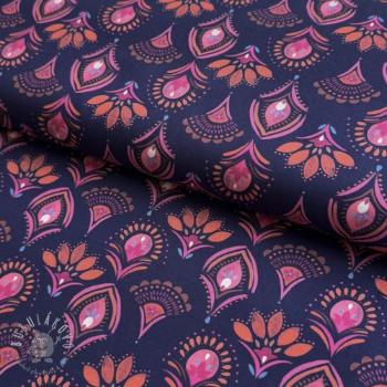 Bavlnená látka Motif navy digital print