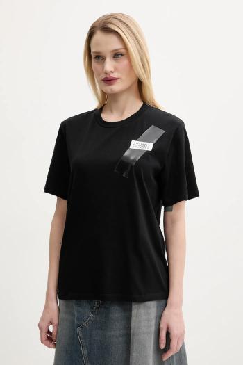 Bavlnené tričko MM6 Maison Margiela dámske, čierna farba, S52GC0336