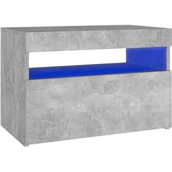 SHUMEE Nočný stolík s LED osvetlením betónovo sivý 60 × 35 × 40 cm, 3082782