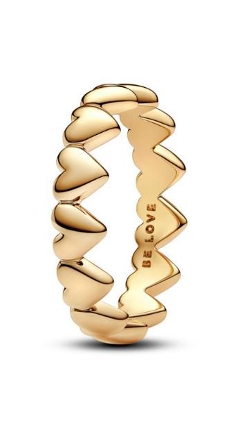 Pandora Pozlátený srdiečkový prsteň Shine 163427C00 52 mm