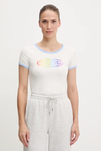 Tričko adidas Originals PRIDE dámske, biela farba, JW0829