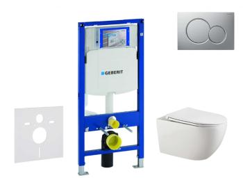 GEBERIT - Duofix Set predstenovej inštalácie, klozetu Gaia a dosky softclose, tlačidlo Sigma01, lakovaný matný chróm SANI11CA1135