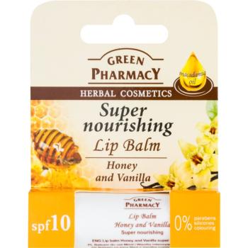 Green Pharmacy Honey Lip Balm výživný balzam na pery SPF 10 bez silikónov, parabénov a farbív 3.6 g