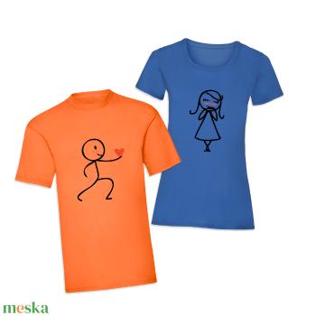 Páros mintás póló, pulóver I Love You figurák