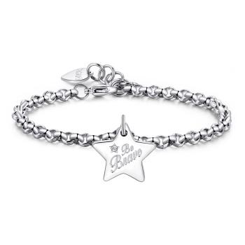 S'Agapõ Oceľový náramok Be Brave Be My Always SBM35