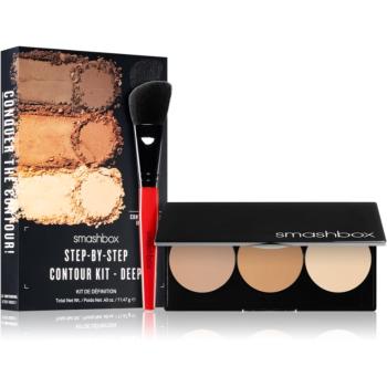 Smashbox Step By Step Contour Kit kontúrovacia paletka na tvár so štetčekom odtieň Light/Medium 11.47 g