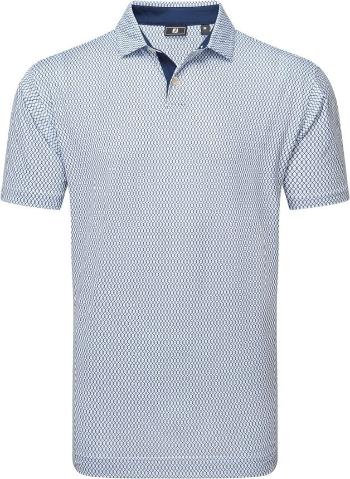 Footjoy Irongate Print Lisle Mens White/Navy S Polo košeľa