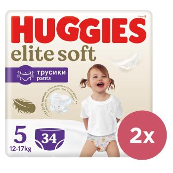 2x HUGGIES® Elite Soft Pants Nohavičky plienkové jednorázové 5 (12-17 kg) 34 ks