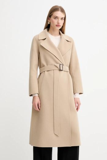 Vlnený kabát Weekend Max Mara MANU béžová farba, 2525016021600