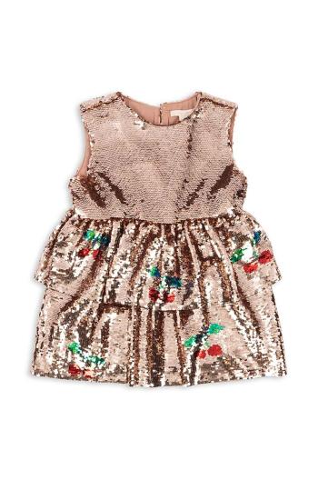 Dievčenské šaty Konges Sløjd LULU DRESS béžová farba, mini, áčkový strih, KS101574