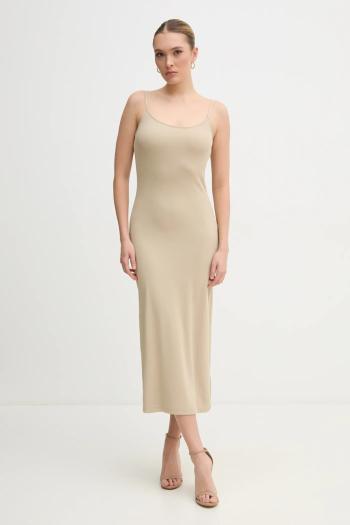 Šaty Calvin Klein Jeans béžová farba, maxi, priliehavá, J20J225288
