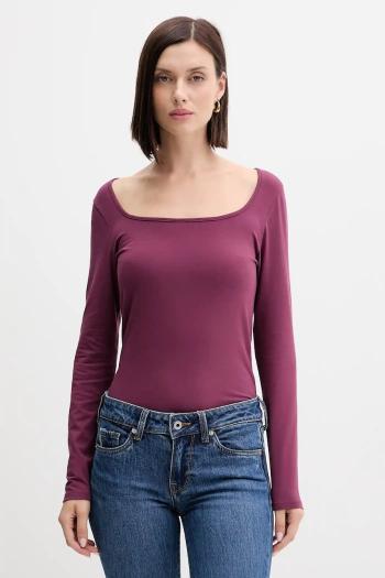 Tričko s dlhým rukávom United Colors of Benetton fialová farba, 3FJHD10AQ