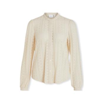 Vila  Noos Chikka Lace Shirt L/S - Birch  Blúzka Béžová