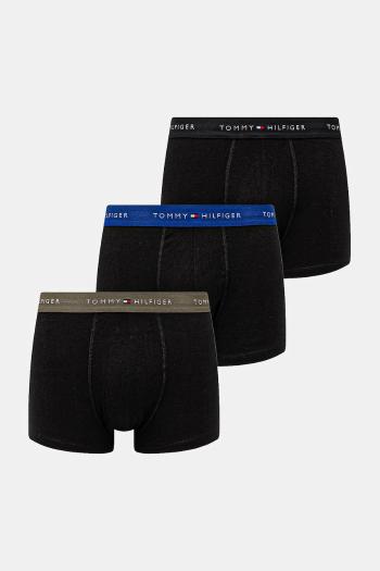 Boxerky Tommy Hilfiger 3-pak pánske, čierna farba, UM0UM02763