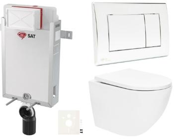 Závesný wc set SAT na zamurovanie vírové splachovanie SIKOSZTOR6721