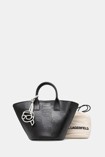 Kožená kabelka Karl Lagerfeld čierna farba, A1W30491