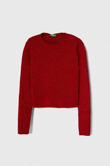 Detský sveter United Colors of Benetton červená farba, tenký
