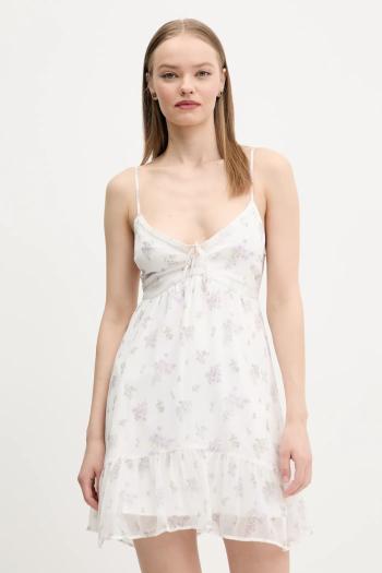 Šaty Hollister Co. biela farba, mini, áčkový strih, KI359-5096