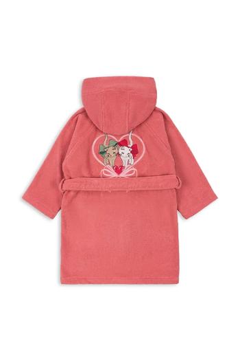 Detský bavlnený župan Konges Sløjd TERRY BATHROBE EMBROIDERY GOTS oranžová farba, KS102808