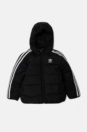 Detská bunda adidas Originals PADDEDACKET čierna farba, IY4812