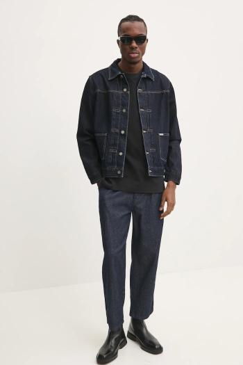 Rifľová bunda Guess Jeans pánska, tmavomodrá farba, prechodná, M4BN46 D5HS1