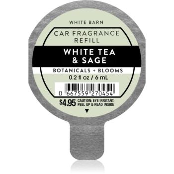 Bath & Body Works White Tea & Sage vôňa do auta náhradná náplň 6 ml