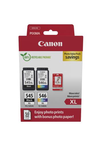 Canon PG-545XL/CL-546XL/GP-501 8286B011 farebná (color) sada originálne cartridge + fotopapier 10x15