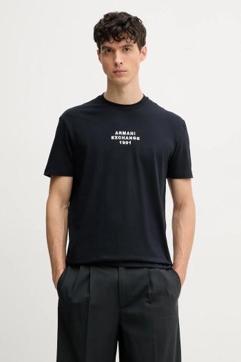 Bavlnené tričko Armani Exchange pánske, tmavomodrá farba, s nášivkou, XM000540 AF10362