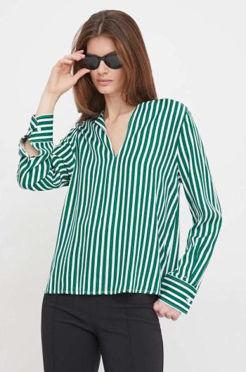 Blúzka Tommy Hilfiger dámska,zelená farba,vzorovaná,WW0WW41387