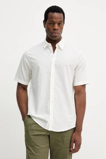 Bavlnená košeľa Armani Exchange béžová farba, regular, s klasickým golierom, XM001935 AF16631