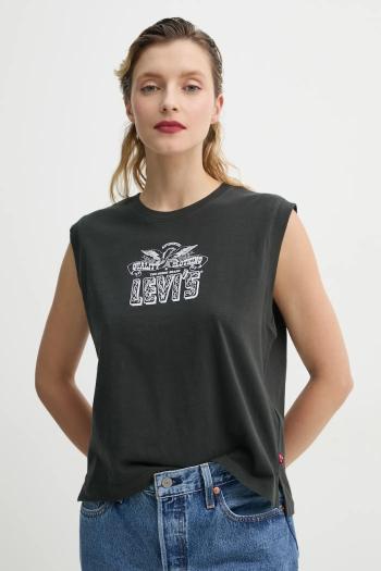 Bavlnený top Levi's GR BOXY TANK šedá farba, 001MW