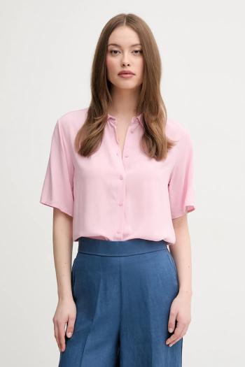 Košeľa United Colors of Benetton ružová farba, regular, s klasickým golierom, 5WPWDQ0B1