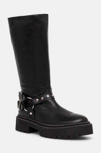 Kožené čižmy Steve Madden Gayet dámske, čierna farba, na platforme, SM11003411
